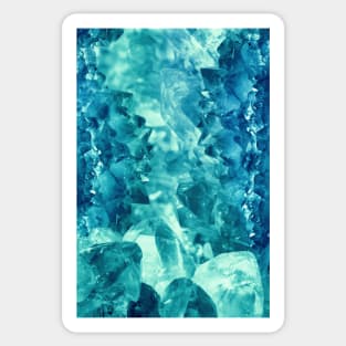 Beautiful blue-teal quartz crystal cluster Sticker